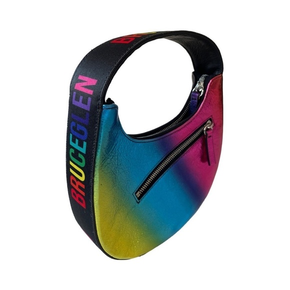 Bruce Glen RAINBOW METALLIC MINI EGG BAG. Sold Out Everywhere! Shoulder Bag HOBO - Picture 5 of 13